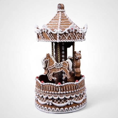 Resin Gingerbread Merry Go Round