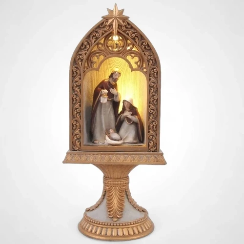 Resin Christmas Family on Stand with Light