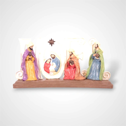 Polyresin Noel Sign w/Nativity
