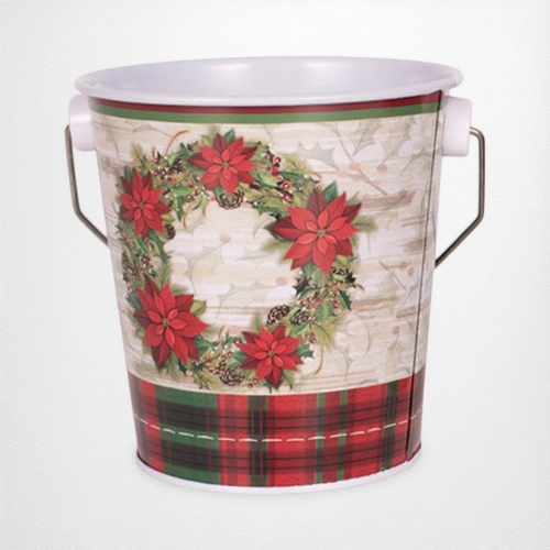 Metal Christmas Wreath Bucket