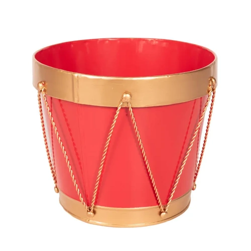 Red with Gold Drum Planter