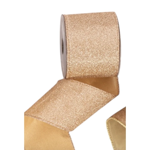 63mm Champagne Glitter Ribbon (G)