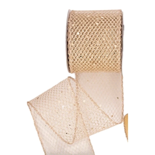 63mm Champagne  Mesh Ribbon (M)