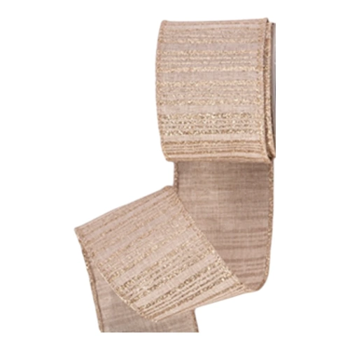 63mm Champagne Striped Ribbon (S)