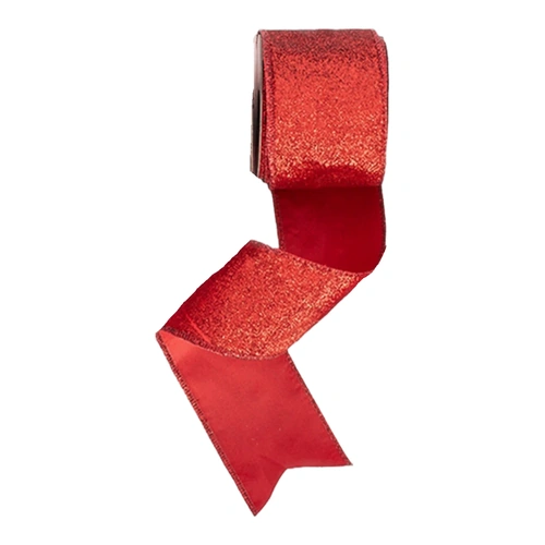 63mm Red Glitter Ribbon 