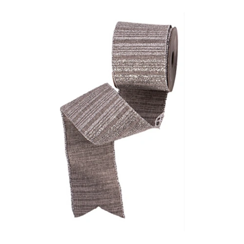 63mm Striped Silver Ribbon (A)