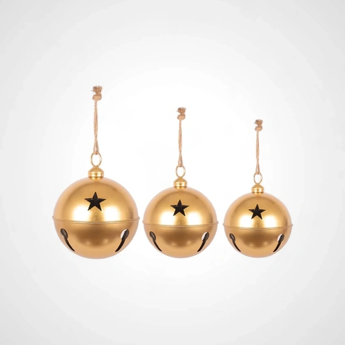 3 Shiny Gold Jumbo Bells