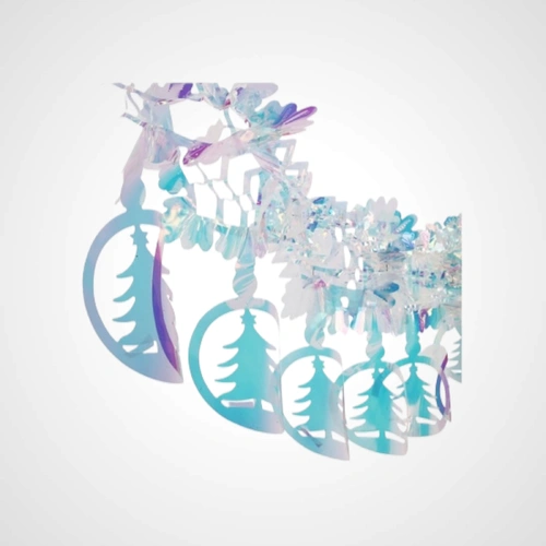 2m Iridescent Foil Garland w/Trees 
