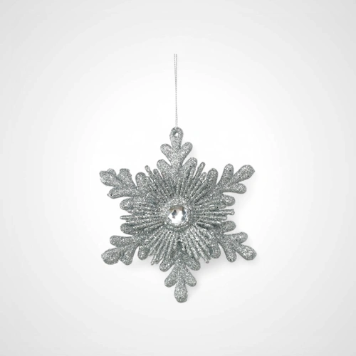 14cm Silver Glitter Star Ornament 