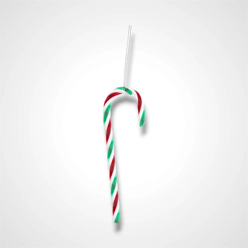 Green Red & White Candy Cane B - 12cm - Pack of 4