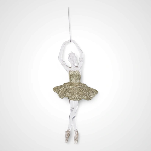 16.8cm Acrylic Ballerina w/Champagne Glitter Detail 