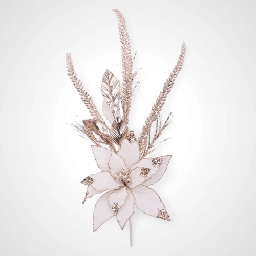 70cm Champagne Poinsettia Bunch