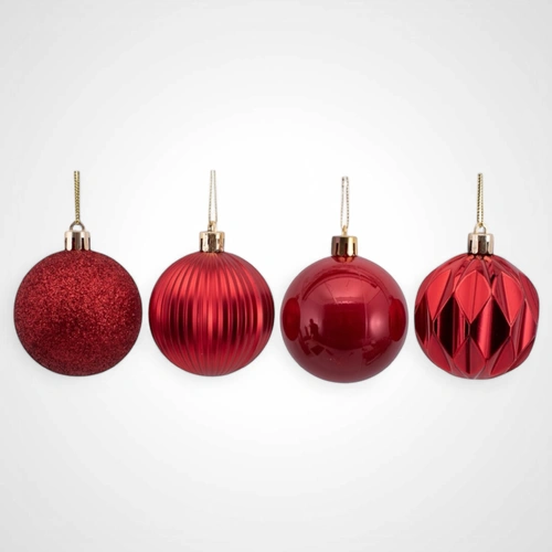8pk 6cm Red Bauble  
