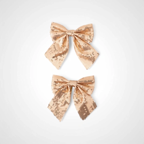 2pk Gold Sequin Bows 