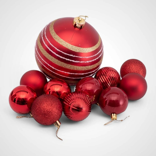 32pc Bulk Red Bauble Pack 