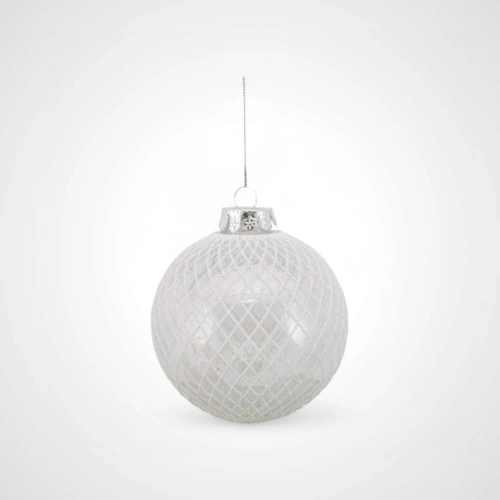 Clear Bauble w/Handpainted Detail (B) - 10cm