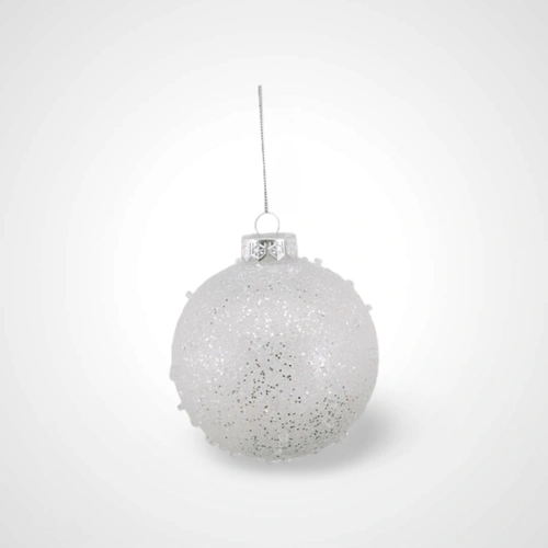 Clear Bauble w/Handpainted Detail (C) - 10cm
