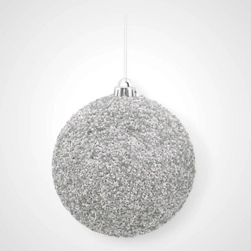 15cm Silver Sequin Finish Bauble