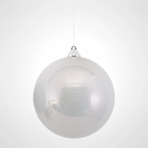 15cm Silver Pearl Finish Bauble 