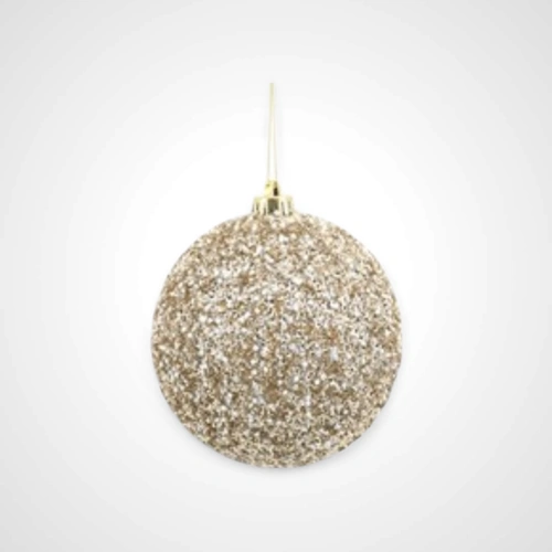 15cm Champagne Beaded Bauble