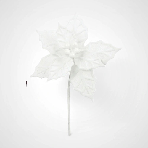 25cm White Poinsettia 
