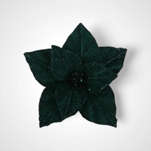 27cm Green Poinsettia w/clip (C)