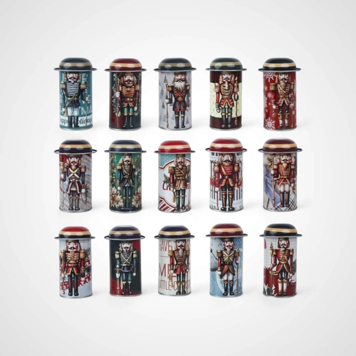 Mini Metal Nutcracker Christmas Tin