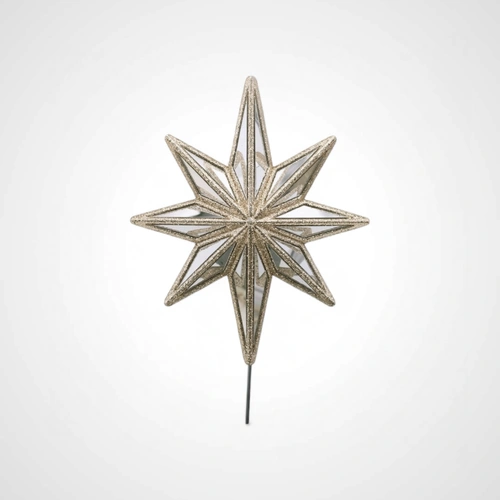 Champagne Glitter/Mirror Celestial Star Tree Topper