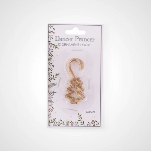 12pk Wire Gold Tree Ornament Hooks (C)