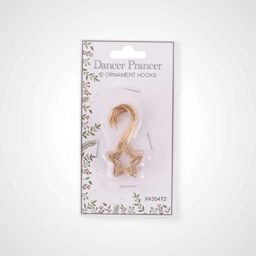 12pk Wire Gold Star Ornament Hooks (D) 