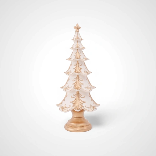 42cm Polyresin Ivory & Gold Tree