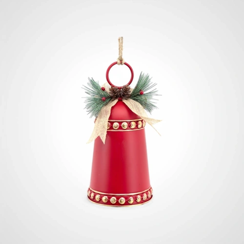 Red Metal Bell w/Pine/ Detail