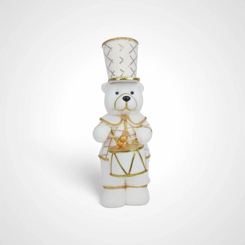 White Teddy w/Drum 