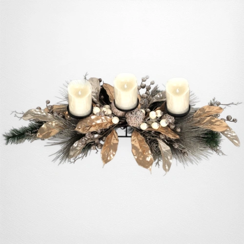 80cm Champagne 3 Candle Table Decor