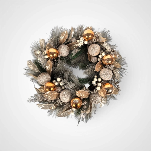 70cm Champagne Christmas Wreath 