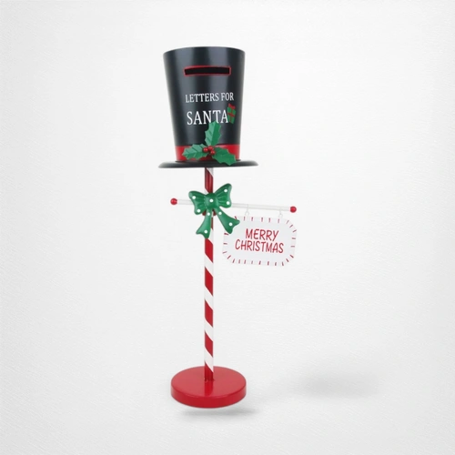 60cm Metal Snowman Hat Post Box