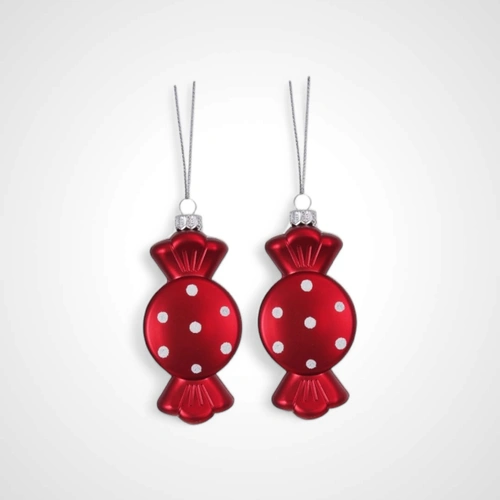 2pk 8cm Candy Mini Tree Ornament (A) Spots