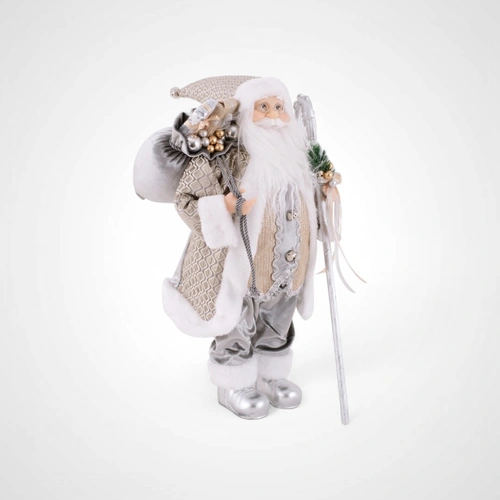 45cm Silver Christmas Santa Claus