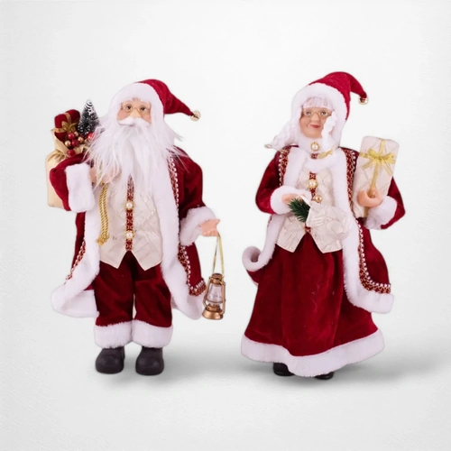 45cm Red & White Mr & Mrs Claus
