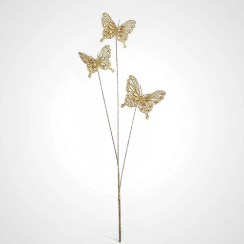80cm 3 Champagne Butterfly Stem 