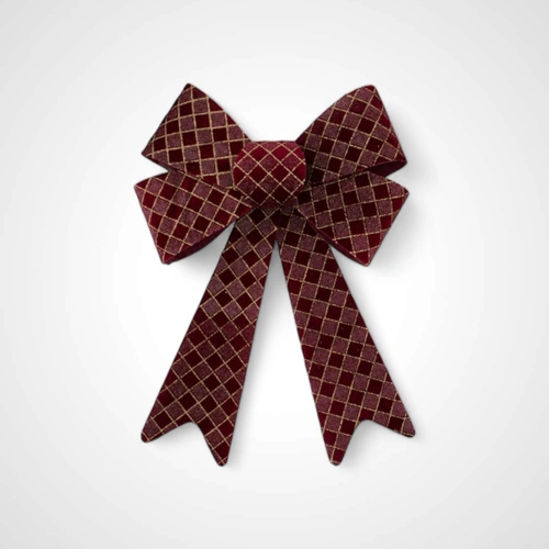 Burgundy w/Champagne Glitter Detail Bow 