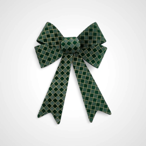 Emerald w/Champagne Glitter Detail Bow 