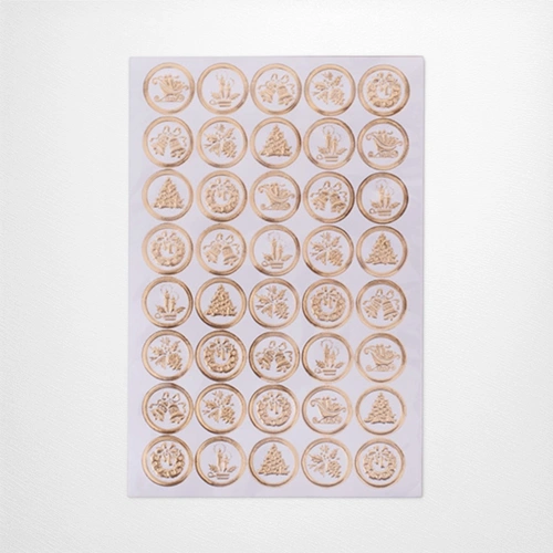 40pc Christmas Foil Embossed Seals