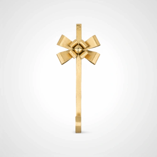 38cm Gold Metal Wreath Hanger w/Bow