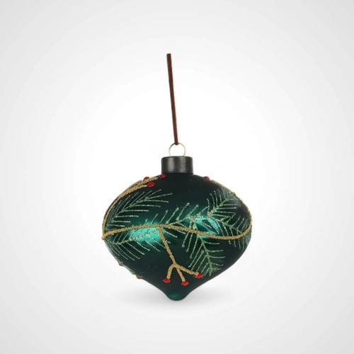 10cm Glass Emerald Bauble (A) 