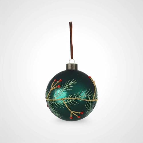 10cm Glass Emerald Bauble (B) 