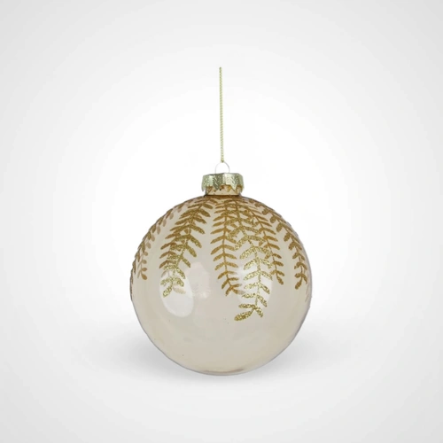 10cm Clear Taupe Glass Bauble (B) 