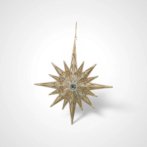 18cm Champagne Celestial Star Tree Ornament