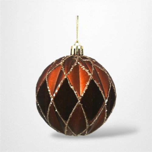 Chestnut Bauble with Hand Painted Detail (B) - 10cm