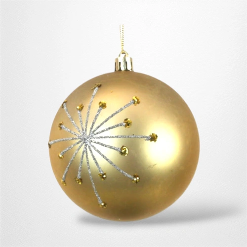Champagne Bauble w/Glitter Detail (B) - 10cm
